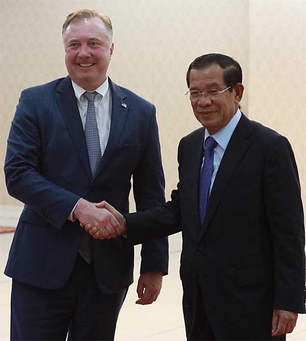 State Senator Ericksen with Cambodia Prime Minister Hun Sen.